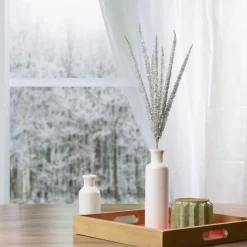 25" White Glittered Artificial Foxtail Christmas Spray