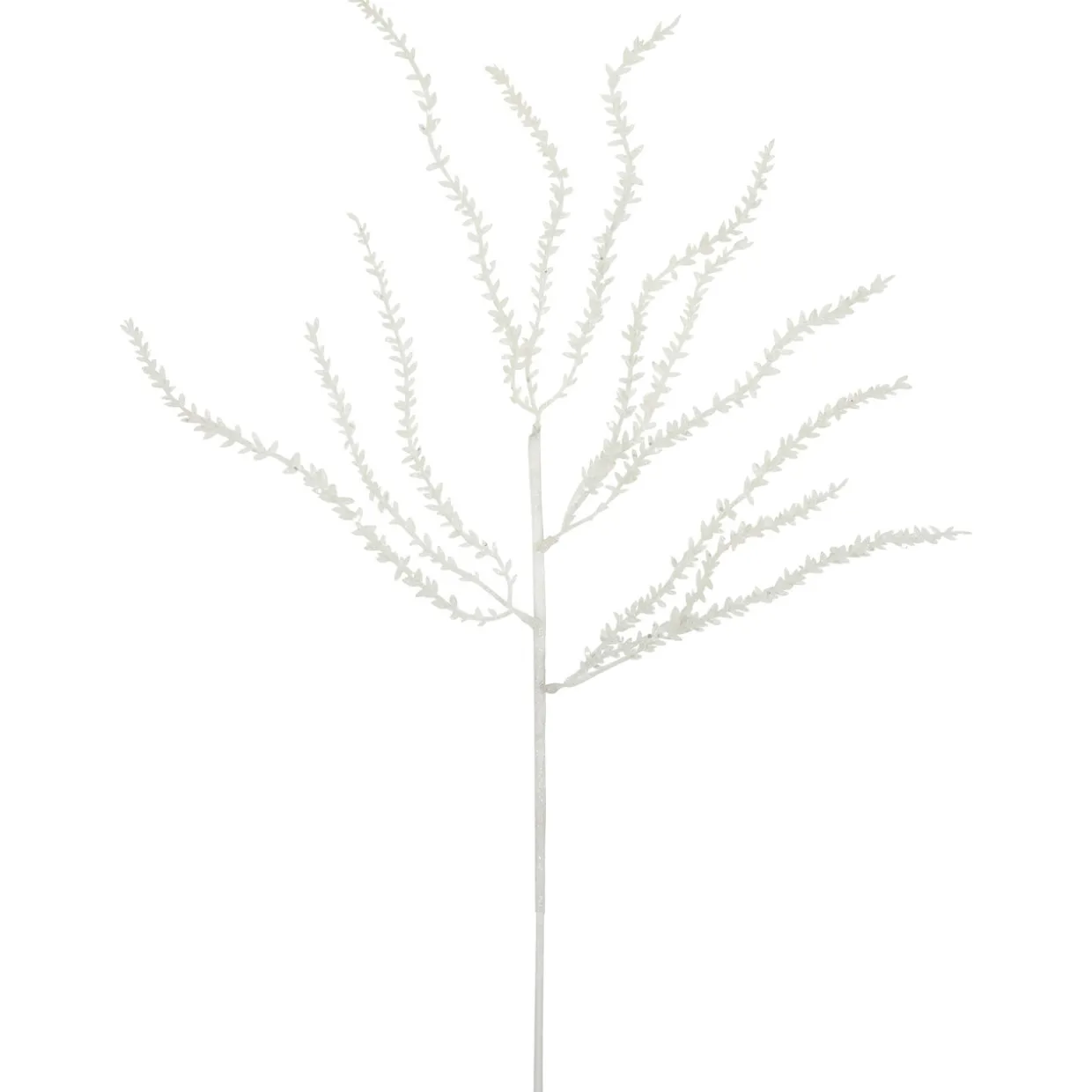27" White Glittered Weeping Christmas Spray