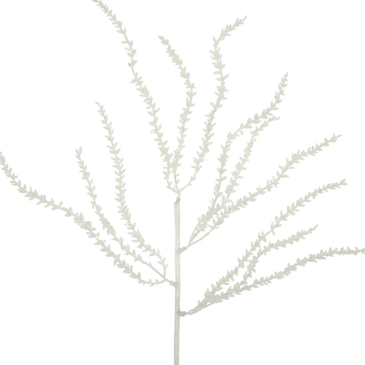 27" White Glittered Weeping Christmas Spray
