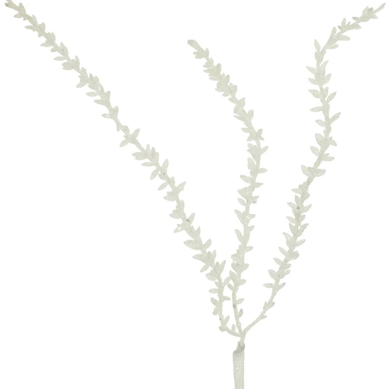 27" White Glittered Weeping Christmas Spray