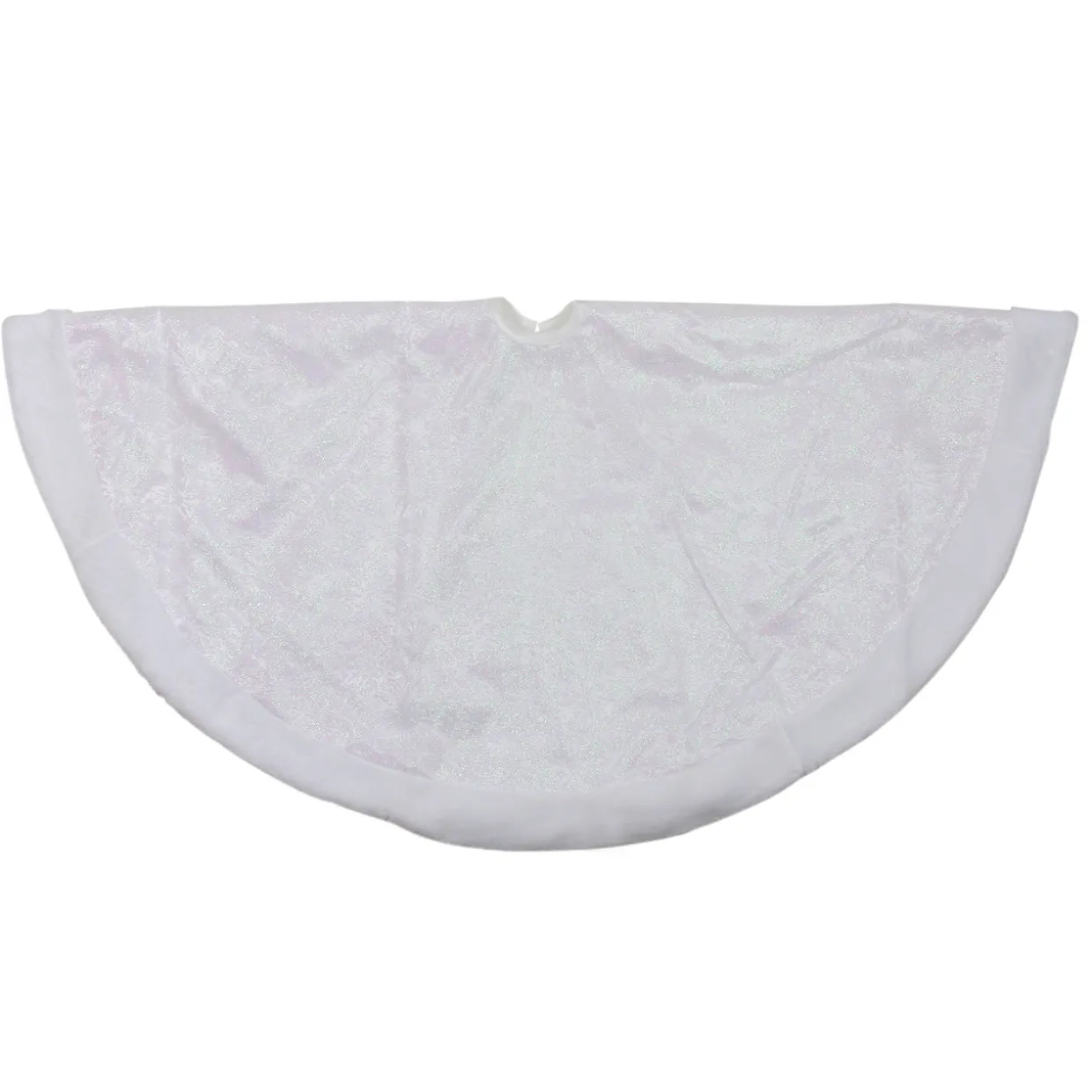 48" White Iridescent Glitter Snowflake Christmas Tree Skirt