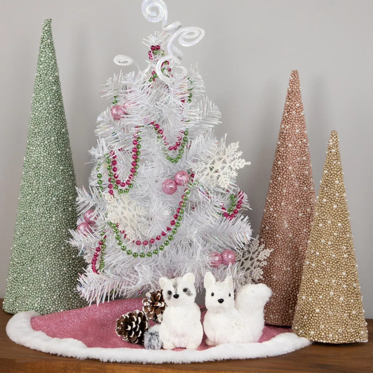 18" White Iridescent Spruce Artificial Christmas Tree - Unlit