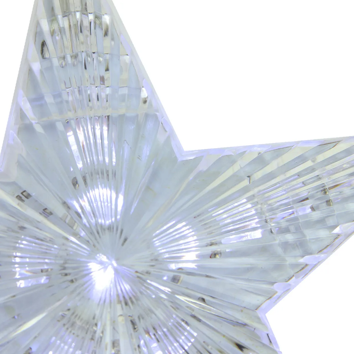 3 White LED Cascading Snowfall Star Christmas Lights - 2 ft Clear Wire