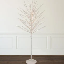 5' White LED Lighted Christmas Twig Tree - Warm White Lights