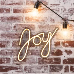 15" White LED Lighted "Joy" Neon Style Christmas Sign