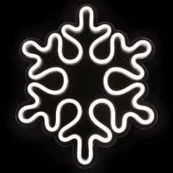 15" White LED Lighted Neon Style Snowflake Christmas Window Silhouette