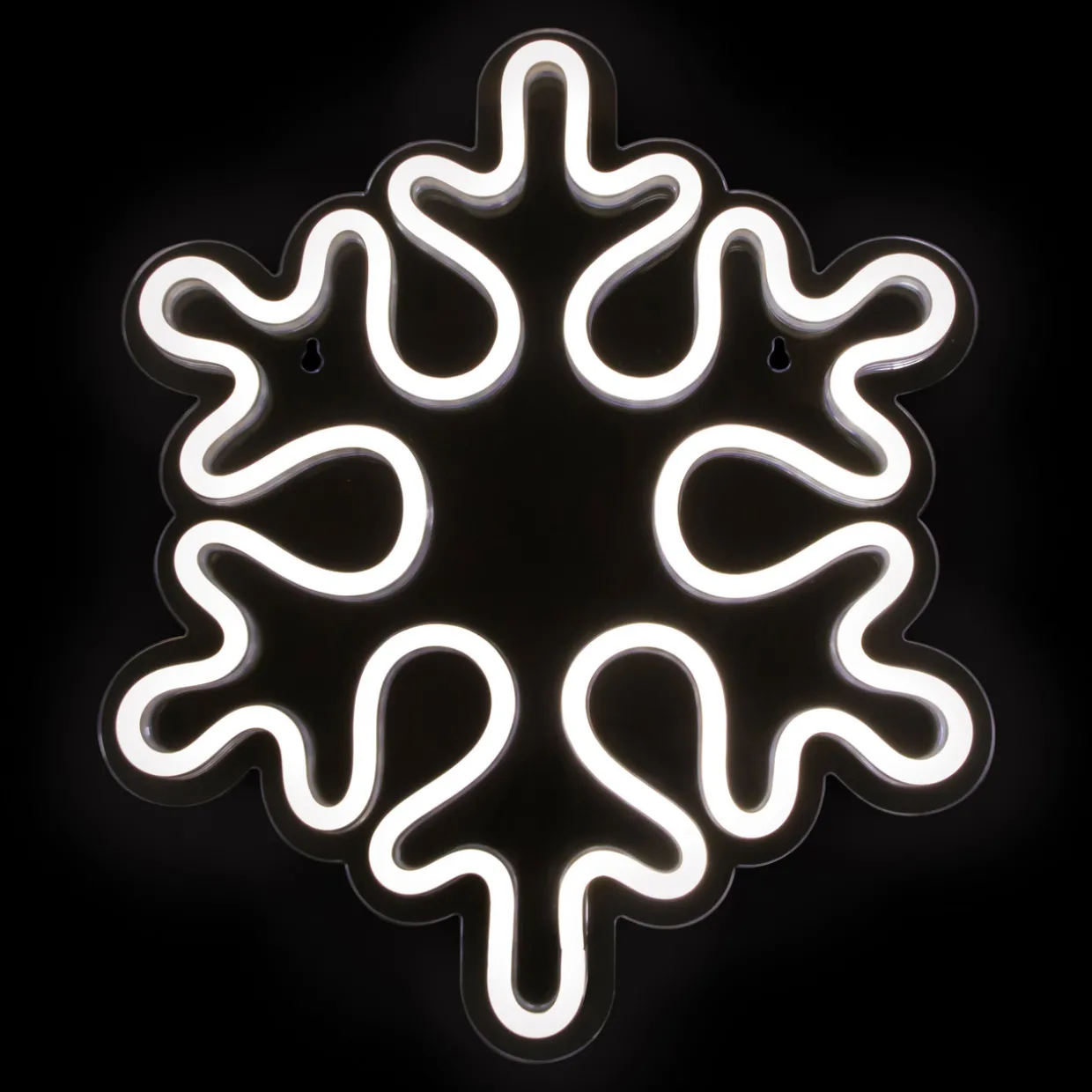 15" White LED Lighted Neon Style Snowflake Christmas Window Silhouette