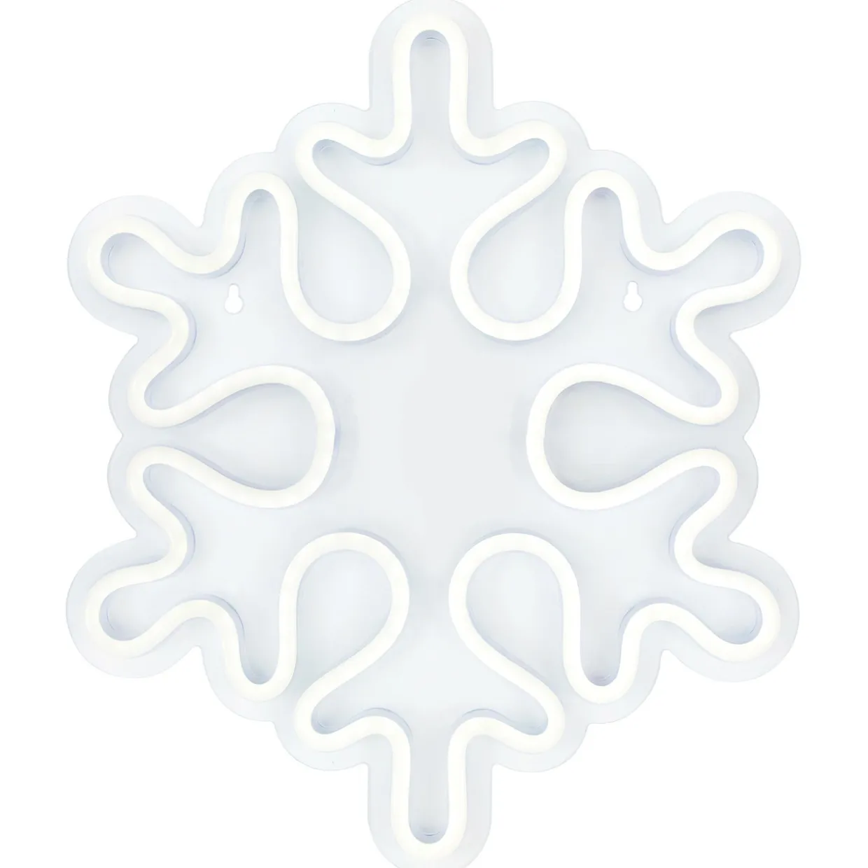 15" White LED Lighted Neon Style Snowflake Christmas Window Silhouette