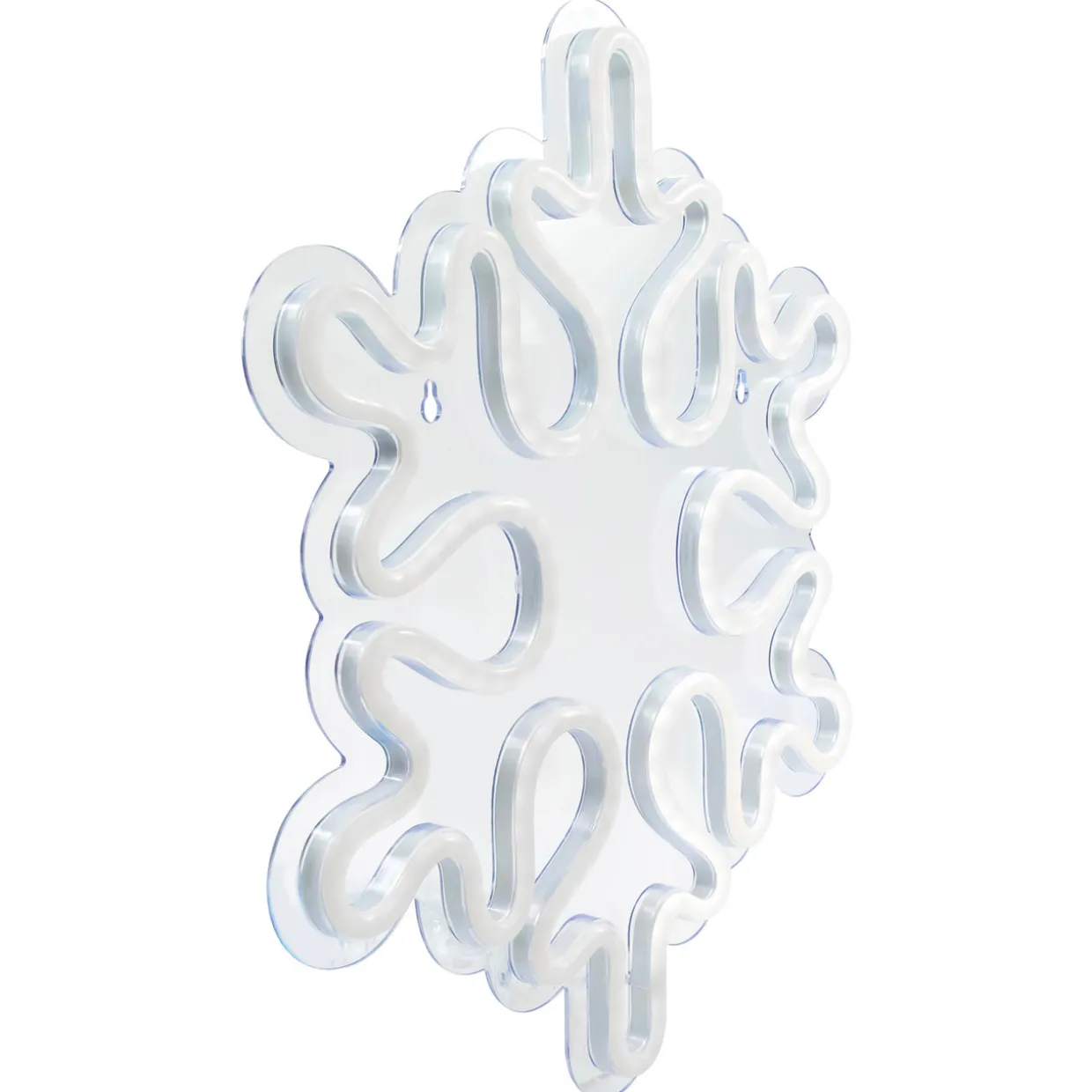 15" White LED Lighted Neon Style Snowflake Christmas Window Silhouette