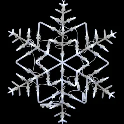 18" White LED Lighted Snowflake Christmas Window Silhouette