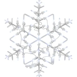 18" White LED Lighted Snowflake Christmas Window Silhouette