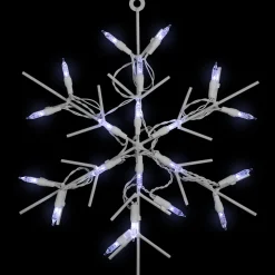 13" White LED Lighted Snowflake Christmas Window Silhouette