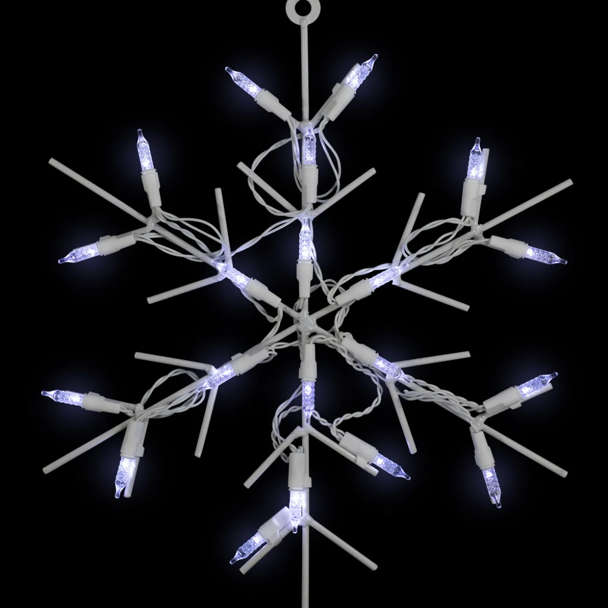 13" White LED Lighted Snowflake Christmas Window Silhouette