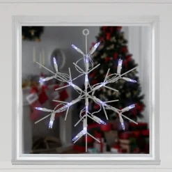 13" White LED Lighted Snowflake Christmas Window Silhouette