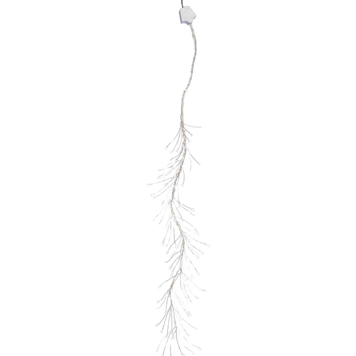 144 White LED Snow Falling Branch Mini Christmas Lights - 5 ft Silver Wire