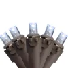 50 White LED Wide Angle Christmas Lights - 16.25 ft Brown Wire