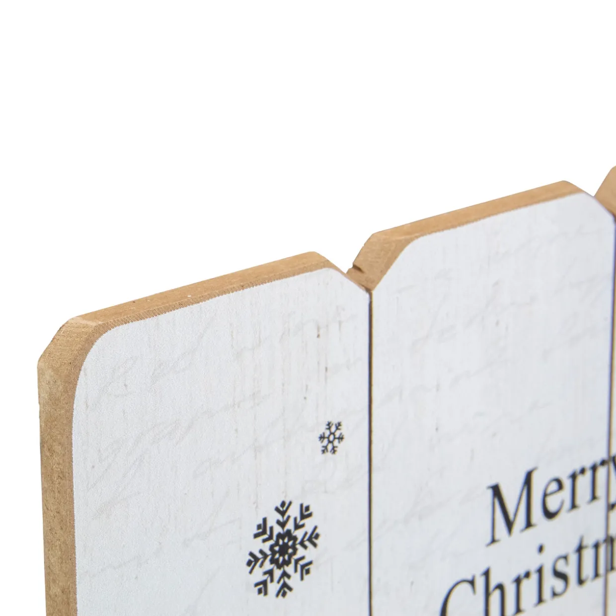 16” White Merry Christmas Post Card Winter Scene Wooden Wall Sign