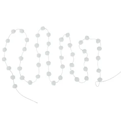 9' White Plush Snowball Christmas Garland