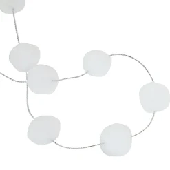 9' White Plush Snowball Christmas Garland