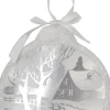 8" White Pre-Lit LED Sparkle Winter Cottage Scene Round Christmas Ornament