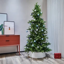 21" White Rattan Pattern Medium Christmas Tree Collar