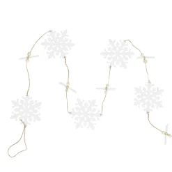 4' White Snowflakes on Jute Rope Hanging Christmas Garland