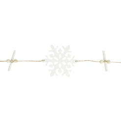 4' White Snowflakes on Jute Rope Hanging Christmas Garland