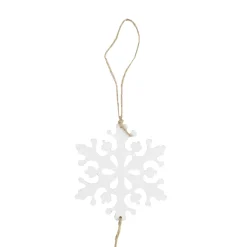 4' White Snowflakes on Jute Rope Hanging Christmas Garland