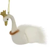 4.5" White Swan Glass Christmas Ornament
