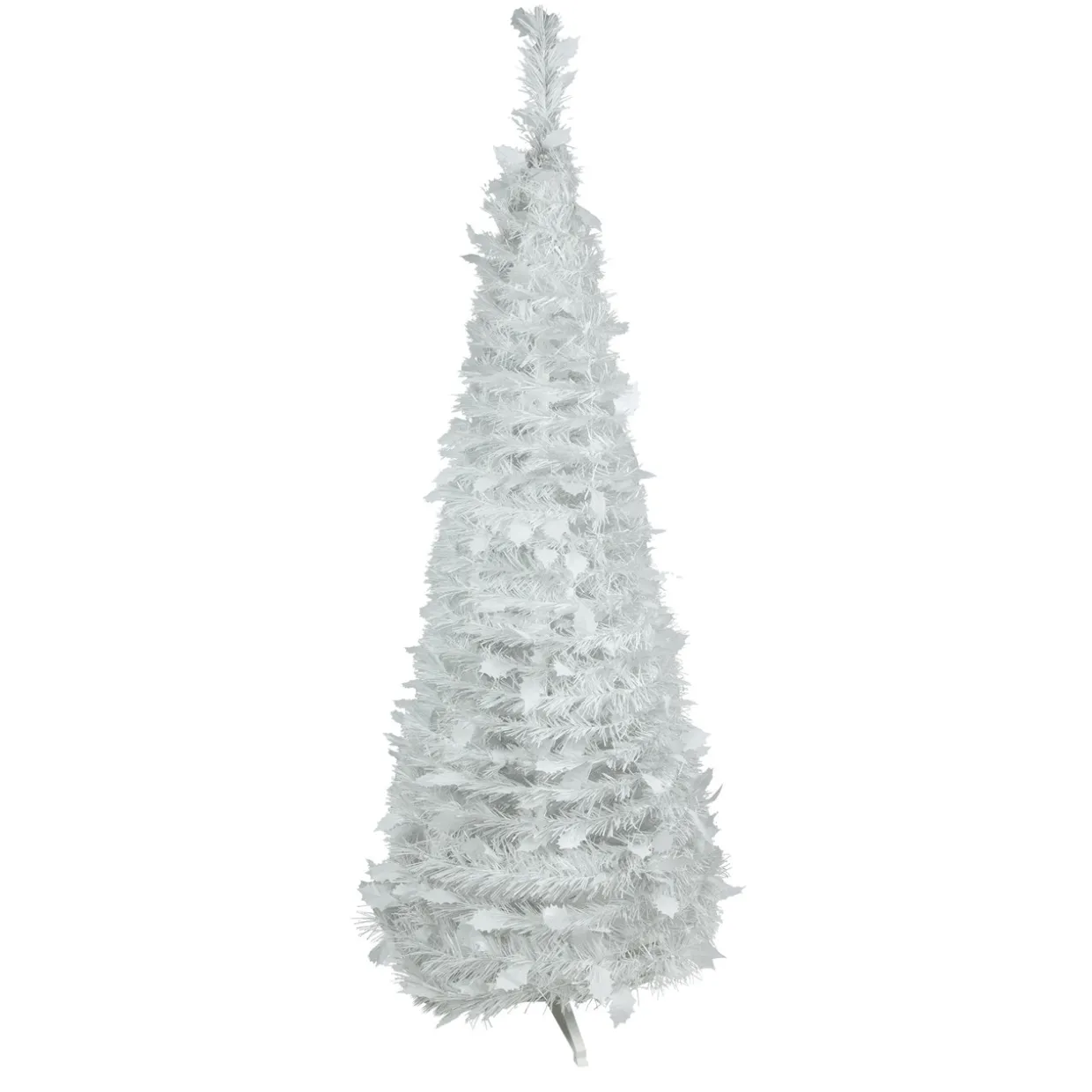 6' White Tinsel Pop-Up Artificial Christmas Tree, Unlit