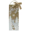 12.5" White Trees and Snow with Metal Deer and Joy Wooden Christmas Wall Decor