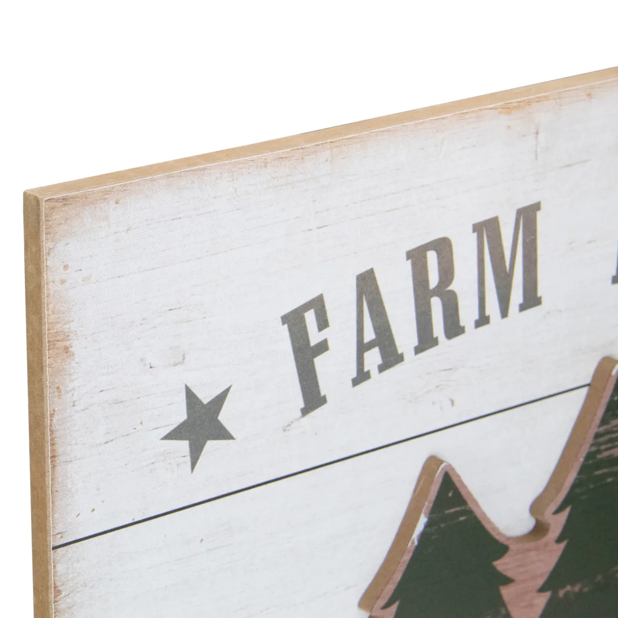 16" White Washed Farm Fresh Christmas Trees Wooden Wall Sign