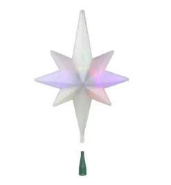 14.5" Winter Frost B/O Multi-Color LED Bethlehem Star Christmas Tree Topper