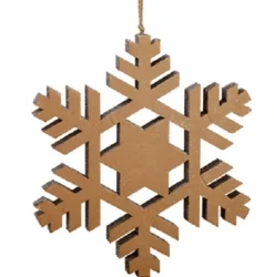 18.5" Winter Light Country Rustic Silver Glitter Snowflake Decorative Christmas Ornament
