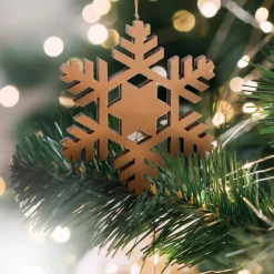 18.5" Winter Light Country Rustic Silver Glitter Snowflake Decorative Christmas Ornament