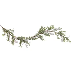 5' x 7" Artificial Christmas Garland with Frosted Foliage and Berries, Unlit
