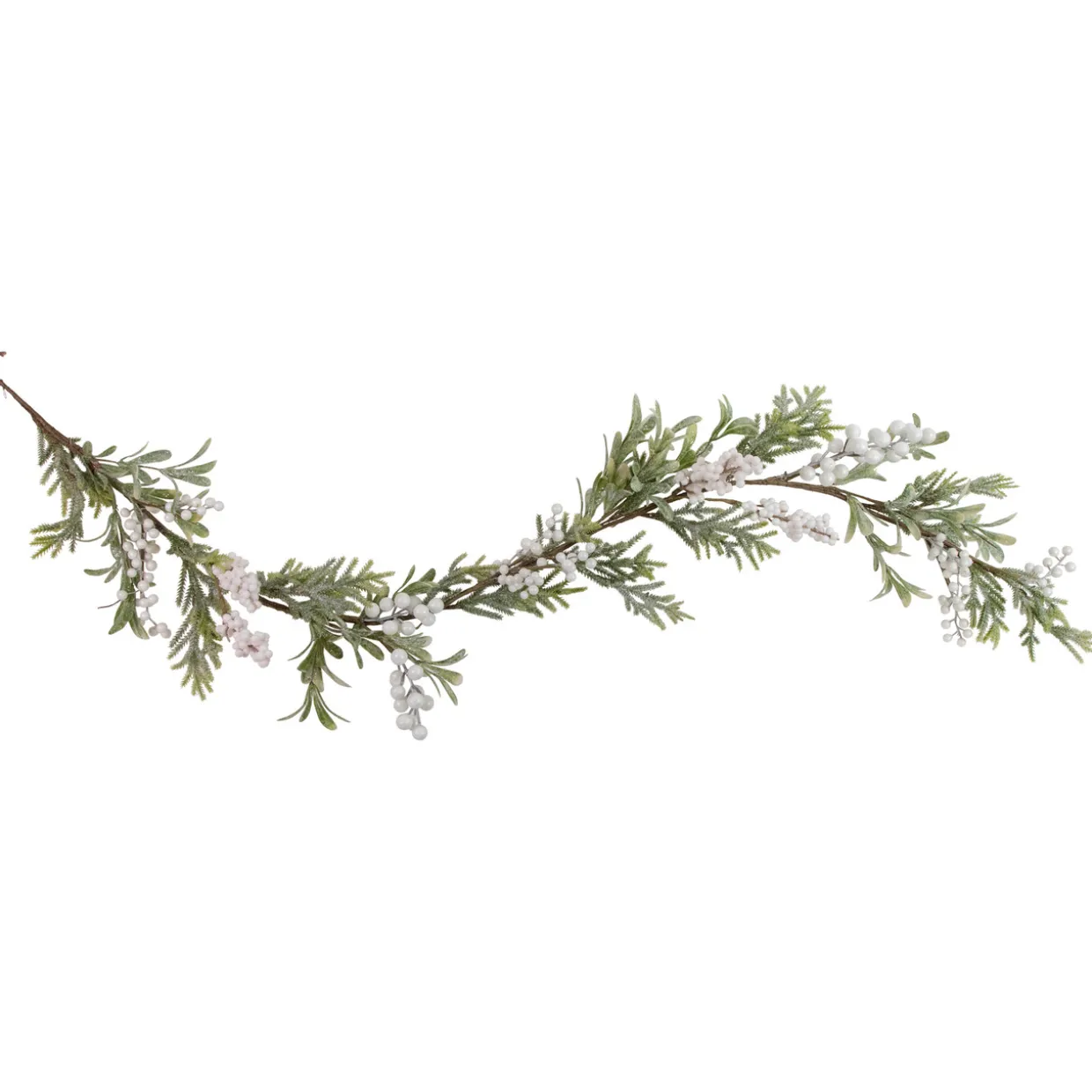 5' x 7" Artificial Christmas Garland with Frosted Foliage and Berries, Unlit