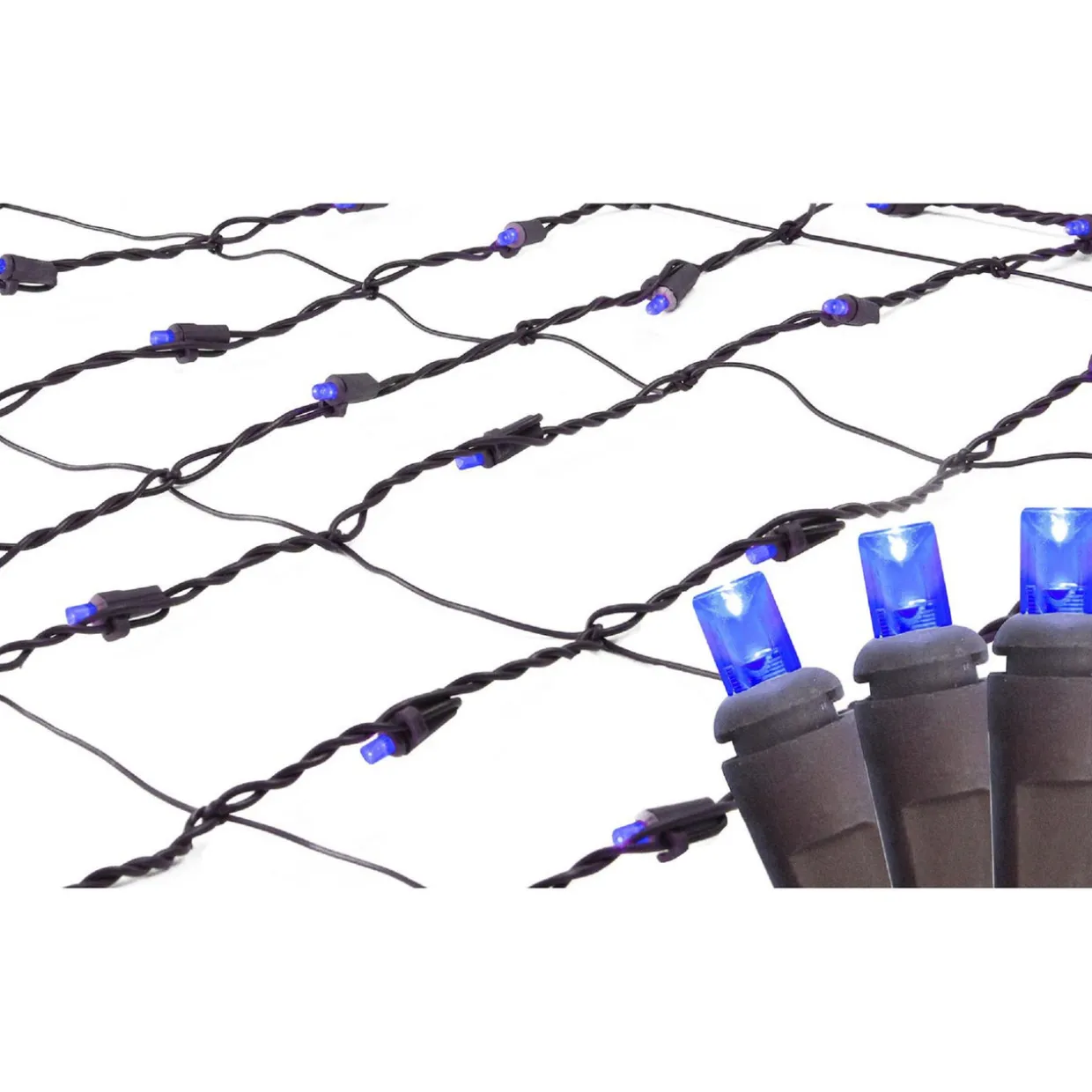 2' x 8' Blue LED Tree Trunk Wrap Christmas Net Lights - Brown Wire