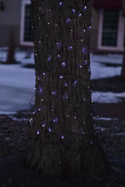 2' x 8' Blue LED Tree Trunk Wrap Christmas Net Lights - Brown Wire