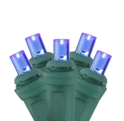 4' x 6' Blue LED Wide Angle Christmas Net Lights, Green Wire