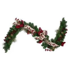 6' x 12" Bows and Berries Artificial Christmas Garland - Unlit