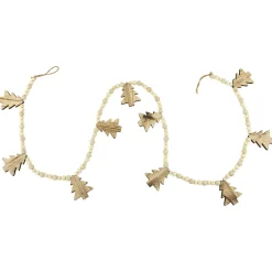 6' x 3" Christmas Trees and Beads Wooden Garland