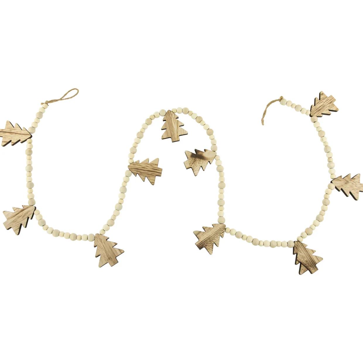 6' x 3" Christmas Trees and Beads Wooden Garland