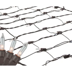 2' x 8' Clear Mini Net Style Tree Trunk Wrap Christmas Lights - Brown Wire 406400