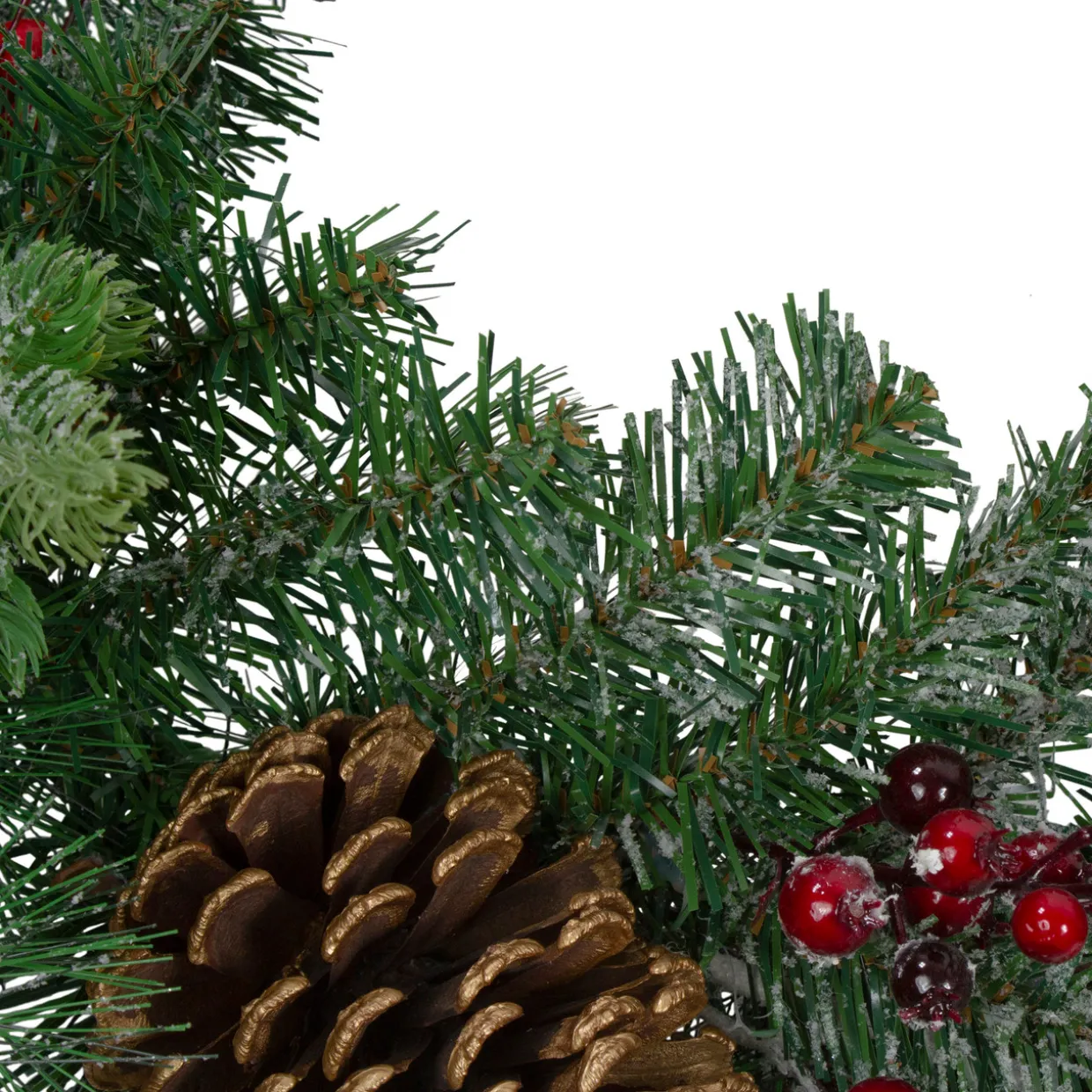 6' x 12" Dual Plaid and Berries Artificial Christmas Garland - Unlit