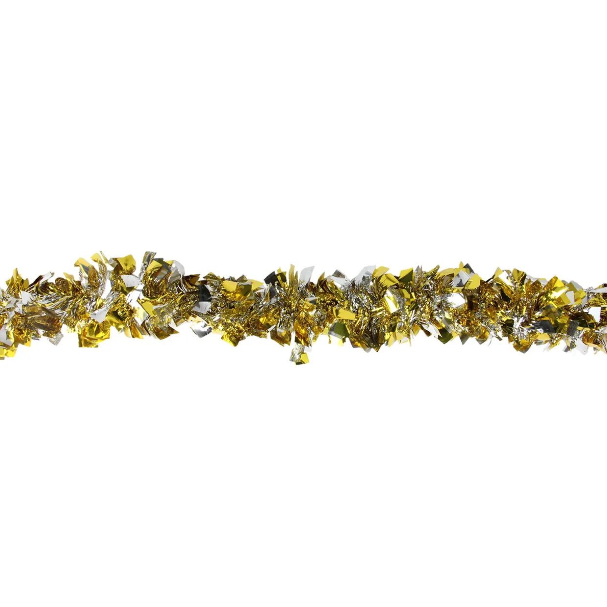 12' x 4" Gold and Silver Boa Wide Cut Tinsel Christmas Garland - Unlit