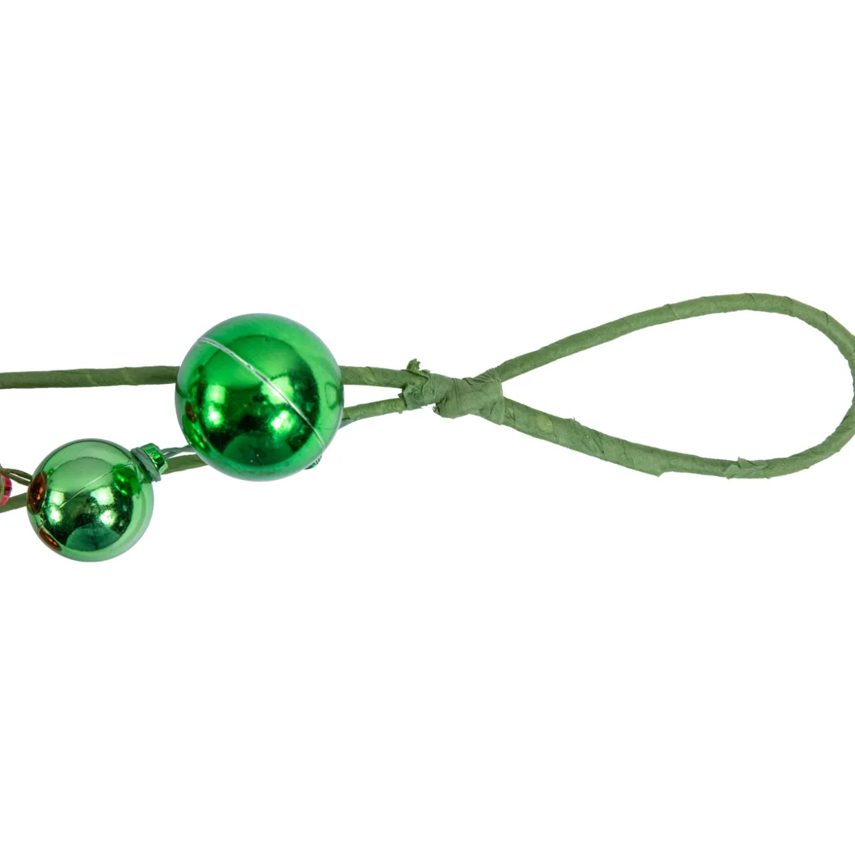 4' x 6" Green and Red Ball Ornament Christmas Garland, Unlit