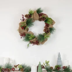 4.5' x 5.5" Green and Red Snow Dusted Artificial Christmas Garland - Unlit