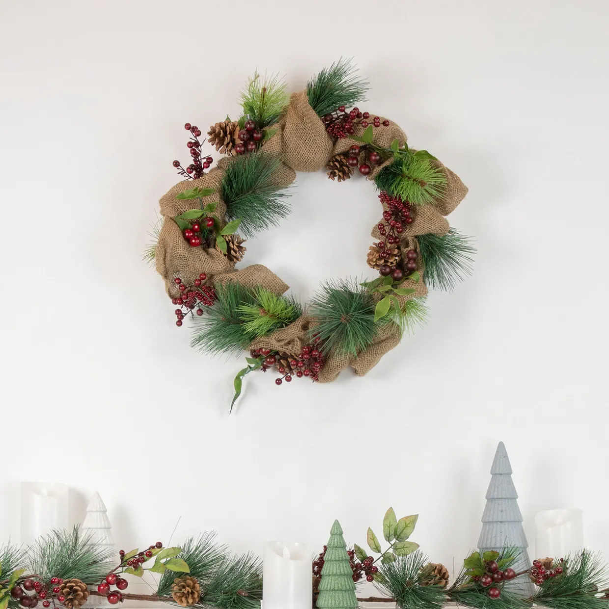 4.5' x 5.5" Green and Red Snow Dusted Artificial Christmas Garland - Unlit