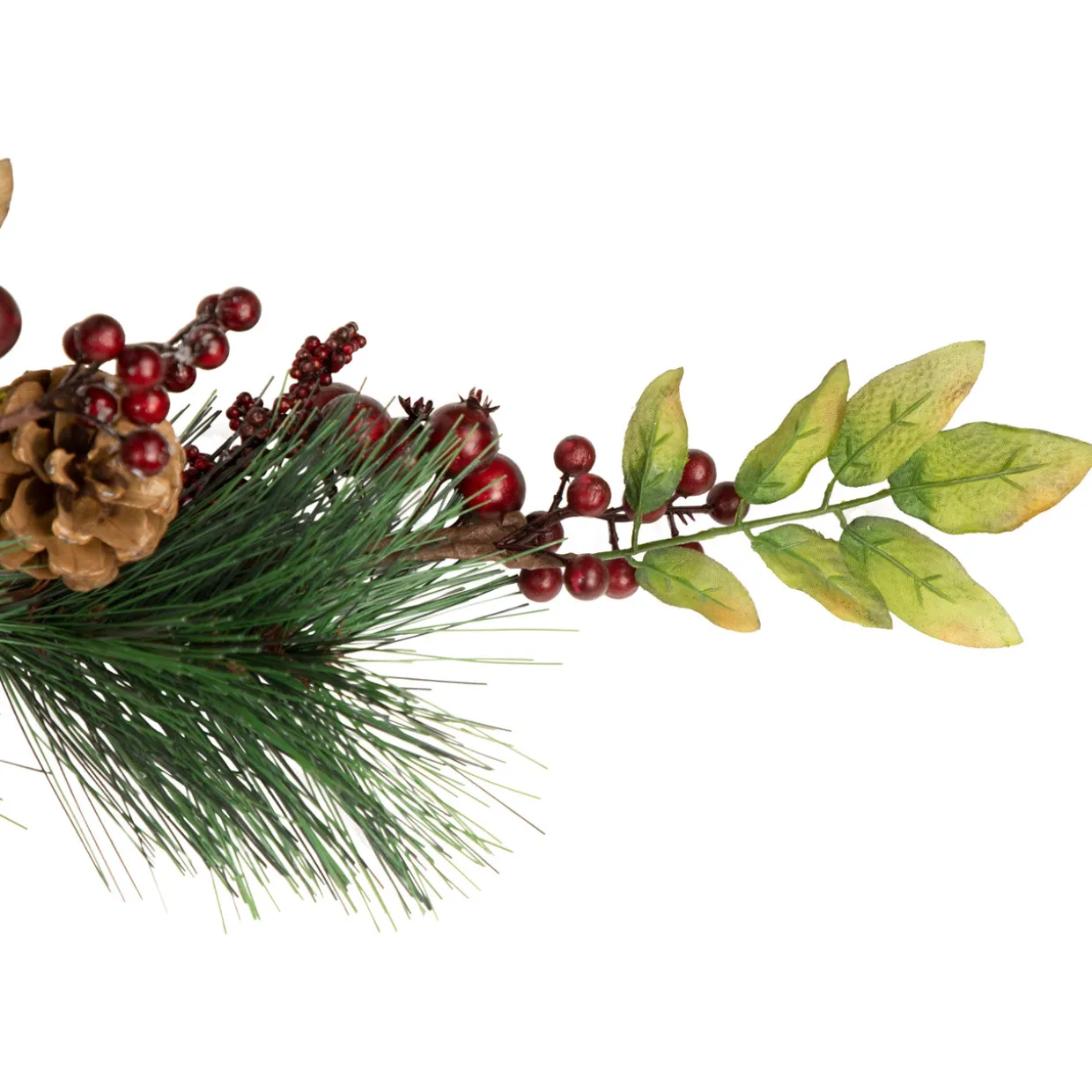 4.5' x 5.5" Green and Red Snow Dusted Artificial Christmas Garland - Unlit